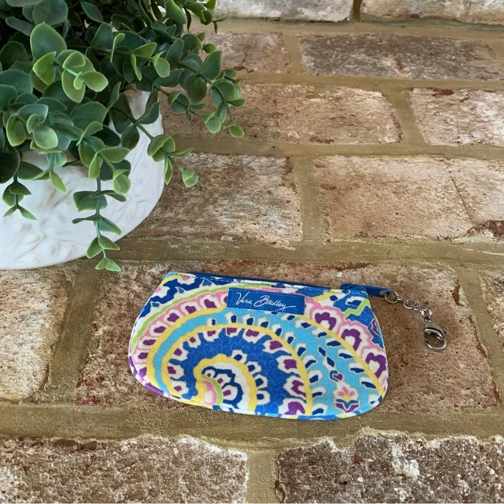 Vera Bradley | Colorful Patterned Coin Purse | Capri Blue - Picture 4 of 7